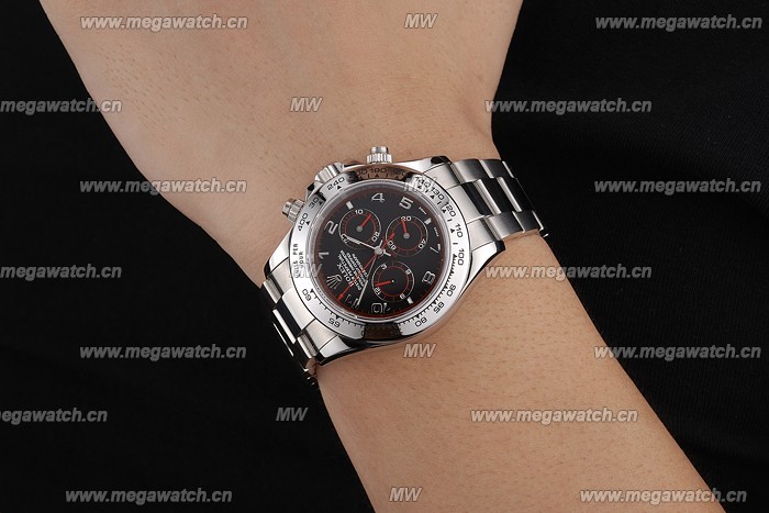 swiss rolex daytona stainless steel bracelet black dial